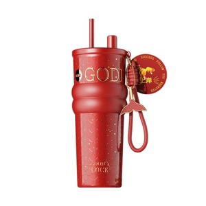 Aurora Koi Cup Thermos Tumbler <b>Large</b> Capacity Portable Coffee <b>Mug</b> With Straw Ceramic Coating For Gifting - Product Image 5