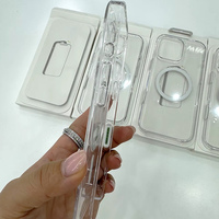 Clair Al Bouton Dur Pc Téléphone étui pour iphone 17 16 15 14 13 12 11 Pro Max Transparent Magnétique Couverture de Téléphone