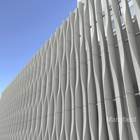 Panneaux décoratifs en aluminium avec déflecteur externe en forme de vague 3D Twist Wall Design Carreaux de plafond