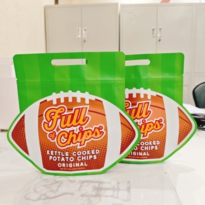 Bolsa de plástico con logotipo personalizado, bolsa de forma especial única, plana, suave al tacto, troquelado, cierre de cremallera, bolsas de Mylar con punto UV - Product Image 6