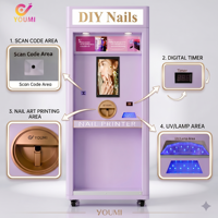 Distributeur automatique multifonctionnel de vernis à ongles avec design de sièges intégré et embellissement d'image par IA