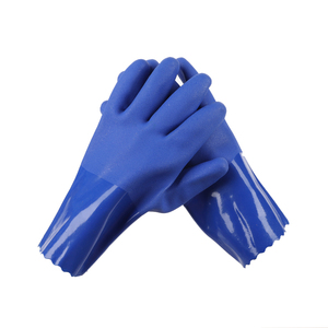 Toptan endüstriyel yağ dayanıklı iş eldivenleri mavi PVC eldiven - Product Image 6