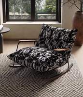 Fauteuil à bascule moderne et minimaliste avec éponge haute densité en tissu pour la maison, le bureau, la chambre, le salon, les loisirs