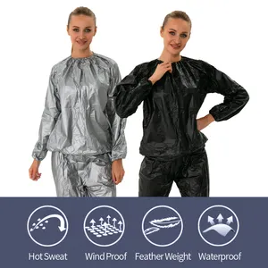 PVC Sauna Sweat Suit For Women And Men Exercise Weight Loss Gym Fitness Workout Anti-Rip Sweat Suits