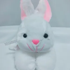 Pabrik boneka kelinci putih OEM kustom mainan hewan mewah