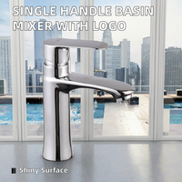 Robinet de lavabo à bec unique moderne à trou unique avec noyau en céramique et robinet mélangeur à débit contrôlé, vente en gros, logo personnalisé