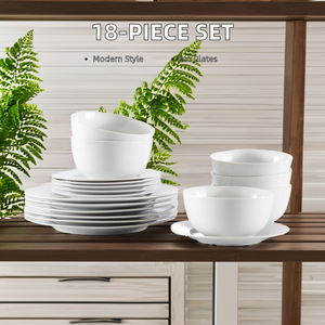 Juego <span class=keywords><strong>de</strong></span> vajilla <span class=keywords><strong>de</strong></span> plástico <span class=keywords><strong>melamina</strong></span> blanca moderna <span class=keywords><strong>de</strong></span> 18 piezas al por mayor <span class=keywords><strong>platos</strong></span> <span class=keywords><strong>de</strong></span> bambú sostenibles cuencos <span class=keywords><strong>platos</strong></span> <span class=keywords><strong>para</strong></span> cocina o fiesta - Product Image 6