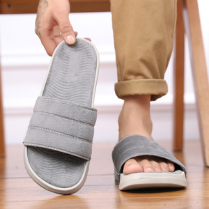 New 2025 Fashion Fluff Slippers Light Weight Korean Style Custom Logo Solid Arch <b>Support</b> Open <b>Toe</b> Big Size 12 Men Boy - Product Image 6