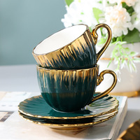 Ensemble de tasses à café noble en or de Phnom Penh personnalisé, tasse à café arabe, tasse à thé turque, tasse à café et soucoupe en céramique, Mup