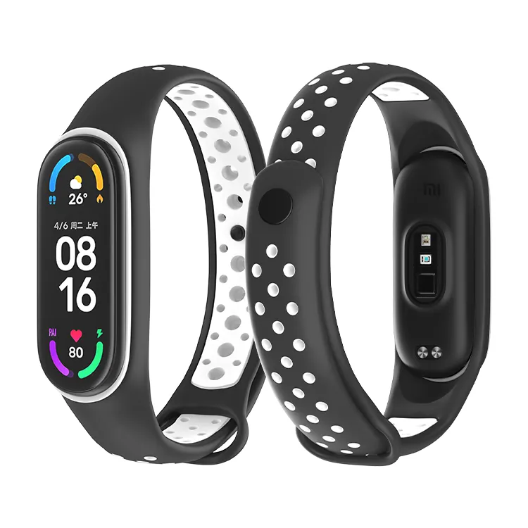 Soft Silicone Air-Hole Replacement Wristband Smart Bands for Xiaomi Mi Band 6 5 4 3 Fitness Tracker Strap