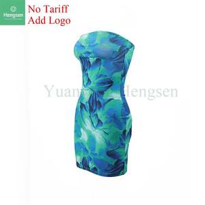 Mini abito senza spalline estivo alla moda ed elegante <span class=keywords><strong>su</strong></span> <span class=keywords><strong>misura</strong></span> con stampa floreale aderente abbigliamento da <span class=keywords><strong>donna</strong></span> Sexy senza schienale - Product Image 1