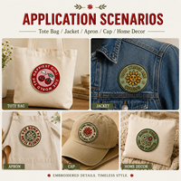Patchs brodés personnalisés en chenille et sequins, thermocollants, avec velcro, porte-clés, badges à logo laser, appliques pour chapeaux, sacs et vêtements