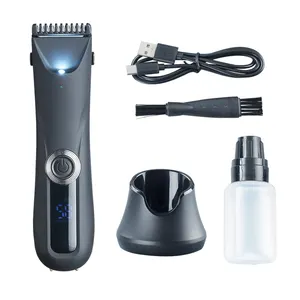 USB Rechargeable Ceramic Cutter Waterproof Cordless Electric Body Groin Hair Trimmer For Men