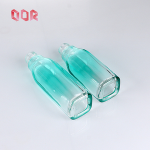 100ml 120ml High Quantity Wholesale Clear Green Square Glass <b>Bottle</b> With <b>Pump</b> Head For Essential Oil <b>Shampoo</b> packaging - Product Image 4