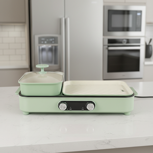 Plancha Eléctrica Antiadherente sin Humo con Certificación CE y CB, 1500W, Placa Desmontable de PTFE, Apertura Plana de 180°, Fácil de Limpiar, Tendencia 2026 - Product Image 1