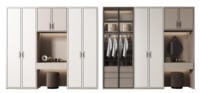 Armoire en bois massif multi-styles la plus vendue pour la chambre et le salon de la villa, espace de rangement