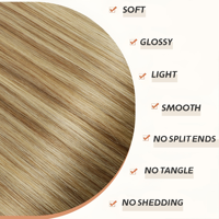 Nouvelles extensions de cheveux de luxe 100% vierges Remy, double épaisseur, invisibles, sans couture, à clipser, couleurs claires