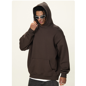 Logotipo personalizado 520GSM en blanco Heavyweight Pullover Sudadera con capucha de gran tamaño Heavy Cotton French Terry sudaderas con capucha para hombres - Product Image 2