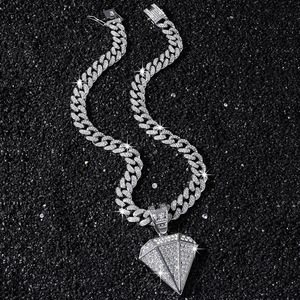 Collar con Colgante de Diamante Geométrico de Diseño Hiphop, Cadena Cubana de Aleación, Collares para Hombre, Joyería de Moda - Product Image 2