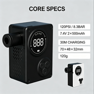 Briviga Mini compresseur d'air numérique portable 120 PSI <span class=keywords><strong>pour</strong></span> gonflage rapide des pneus de <span class=keywords><strong>vélo</strong></span> et moto - Product Image 1