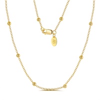 Ensemble de bijoux ICEBELA en argent sterling 925 italien, chaîne de style hip-hop en or 14 carats, chaîne à maillons en forme de boule de 1,4 mm, collier pour femmes