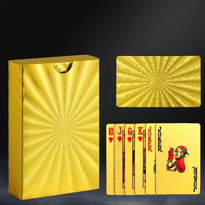 Cartes de <span class=keywords><strong>poker</strong></span> en plastique feuille d'or noir PET étanche et durable pour jeux de cartes jeux de société et vente en gros - Product Image 4