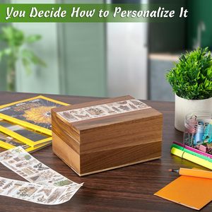 Acacia gỗ bộ nhớ hộp với bản lề có nắp đậy, đồ trang sức bằng gỗ hộp - Product Image 4