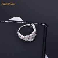 Bague en Moissanite VVS multicouche ornée de flocons de neige, plaquée or 18 carats, sertie de griffes ajourées personnalisées, style Hip Hop Streetwear Bling pour homme