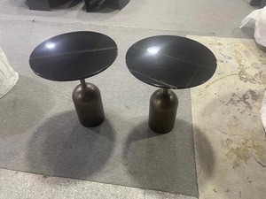 <span class=keywords><strong>Set</strong></span> meja bulat kecil furnitur ruang tamu sofa samping meja warna kustom batu marmer modern mewah meja sudut kopi - Product Image 5