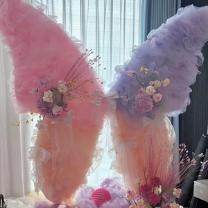 Creative <strong>Wedding</strong> Props Butterfly-Shaped Iron <strong>Frame</strong> with Wheels for Backdrop Decor - Product Image 2