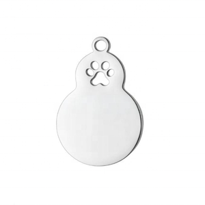 Étiquette d'identification pour animaux de compagnie en acier inoxydable en forme de <span class=keywords><strong>gourde</strong></span> porte-bonheur créative conception de patte creuse mignonne à la mode pour <span class=keywords><strong>chien</strong></span> chat colliers porte-clés accessoire - Product Image 6