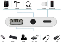 Adaptador USB 3.1 Tipo C 3 en 1 de Alta Calidad: Carga, Audio Jack de 3.5mm y Adaptador para Auriculares USB, Estación de Conexión USB-C