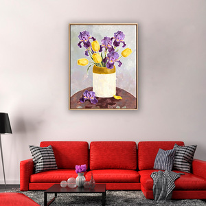 Stampa d'arte murale dipinta a mano su tela: Natura morta con iri <span class=keywords><strong>di</strong></span> colore <span class=keywords><strong>viola</strong></span> |   Quadro su Tela Incorniciato |   Decorazioni per la casa - Product Image 3