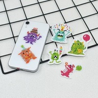 Autocollants de peinture diamant 5D DIY, motifs de dessins animés, kits de mosaïque diamant par numéros pour enfants, décoration de la maison, cadeau