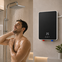 Chauffe-eau instantané électrique sans réservoir 3500W 110V-220V pour salle de bain et douche - Montage mural, écran tactile, protection contre la surchauffe