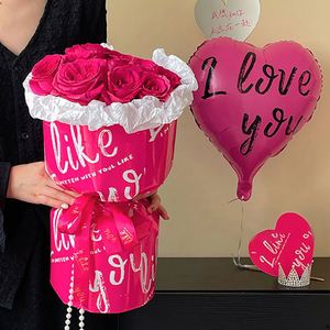 Papier d'emballage en tissu recyclable enduit de PVC imperméable simple face 56x56cm JIEMI pour l'emballage des fleurs, la Saint-Valentin, la fête des mères - Product Image 4