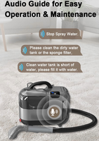 Nettoyeur de tissus portable à pulvérisation et extraction, machine 3 en 1, sec et humide, haute aspiration, mini nettoyeur de tapis et de canapé, utilisation à domicile et à l'hôtel