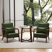 Ensemble de fauteuils inclinables modernes minimalistes en bois massif de style mid-century, revêtement en velours pour salon, chambre, balcon, bureau