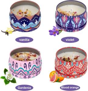 Vente en gros de bougies parfumées à la cire de soja séchée avec parfum floral Cadeau de <span class=keywords><strong>mariage</strong></span> d'invité Bougies aromatiques de luxe Bougies en boîte parfumée - Product Image 5