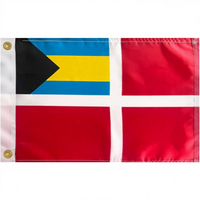 Bendera Perahu Bahamas Persegi Panjang 12x18 Inci, Tahan Lama, Warna Kustom, Cantik, Berwarna-warni, Poliester, Desain Kustom, Dapat Dilipat, 2 Cincin Kuningan