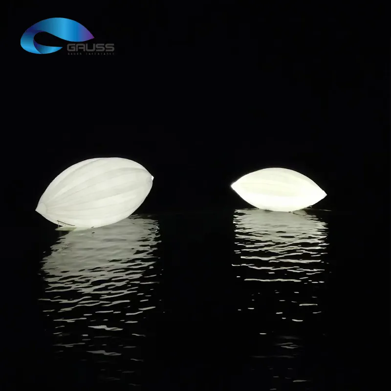 Pvc Advertising Inflatables Light Balloon on Water Shape of Seed with LED Lights Decorate Inflatable