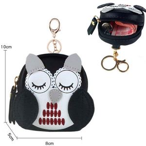 Mini sac à dos hibou, porte-clés, trousse de maquillage mignonne en cuir PU, porte-clés pour filles et femmes, porte-monnaie, cadeaux - Product Image 1