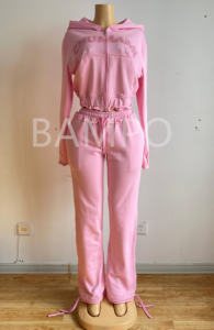 Completi da <span class=keywords><strong>donna</strong></span> 2 pezzi felpa felpa con cappuccio felpa con cappuccio da <span class=keywords><strong>donna</strong></span> pantaloni della tuta da salotto abbinati 2025 tuta da ginnastica autunno alla moda - Product Image 3