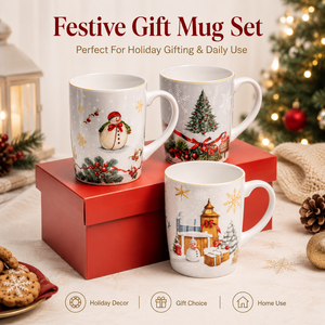 Taza de Café Personalizada de Cerámica, Taza de Cerámica Vintage con Diseño Navideño, Personalización OEM ODM al por Mayor - Product Image 3