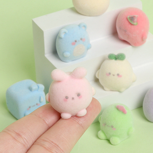 Bolas pequeñas de resina flocadas KI Chuangshem, lindas criaturas, animales, accesorios DIY, adornos para coche de escritorio, figuras - Product Image 2