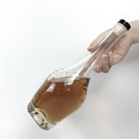 Bouteilles de vodka à col long de 375 ml, 700 ml, 750 ml, 1000 ml, prix d'usine, bouteilles de liqueur en verre, vente en gros, OEM, bouteilles en verre gravées
