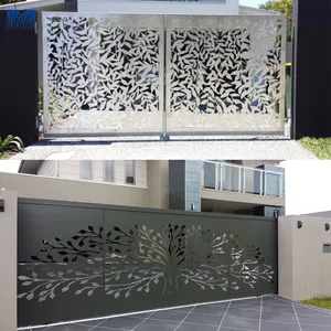 Aluminum Sheet Panel Folding Aluminum Single Exterior Price Villa Entrance House Main Gate Door Designs Electric High Quality Wrought Iron Gate