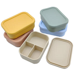 Food Grade Silicone <b>lunch</b> <b>box</b> Eco-Friendly Reusable <b>Lunch</b> <b>Box</b> BPA-Free Silicone Microwave Freezer Safe - Product Image 1