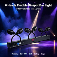 Foco LED Blanco Cálido de 6x10w DMX512, Luces LED para Escenario, Adecuado para Bodas, Fiestas, DJ, Discotecas, Equipos de Iluminación para Escenarios
