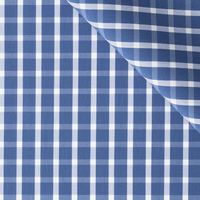 Tela Elástica Teñida con Hilo 50S, de Algodón, Nailon y Spandex, con Rayas Azules y Cuadros, para Camisas de Hombre y Mujer